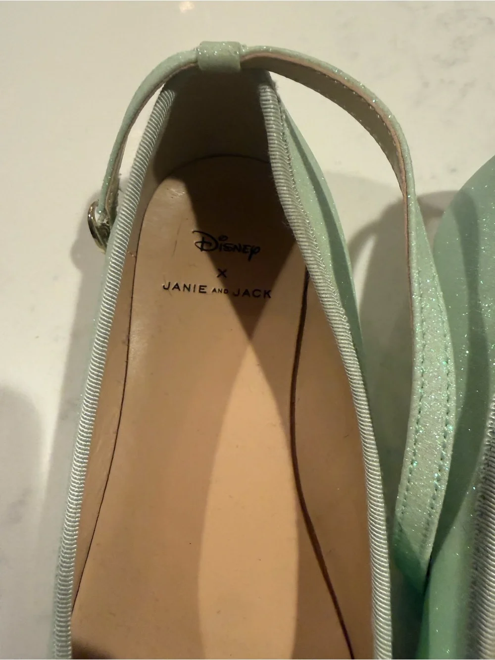 Janie and Jack x Disney Tinkerbell Pom Pom Mary Jane Flats